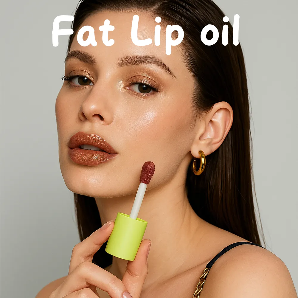 Transparent Pearlescent Fat Lip Gloss, Glossy Jelly