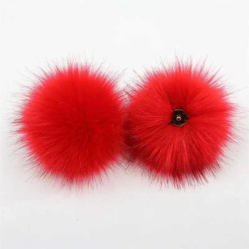 Man Made Multicolor Faux Fox Fur Ball