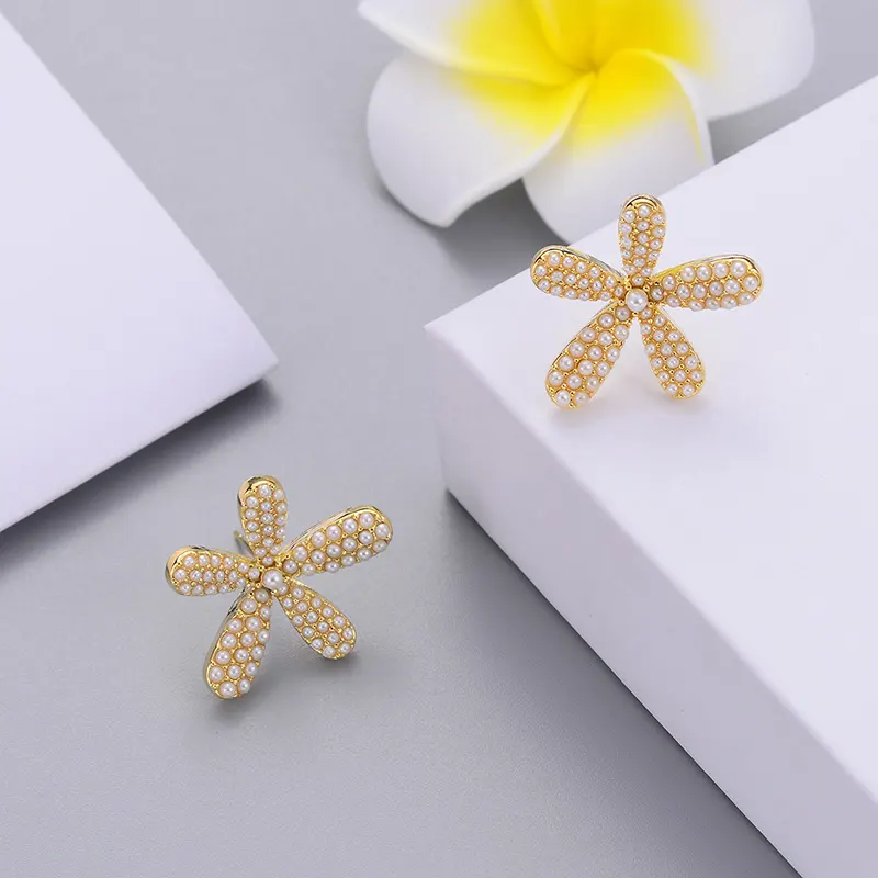 Earrings Simple Temperament Inlaid Pearl Ear Hook