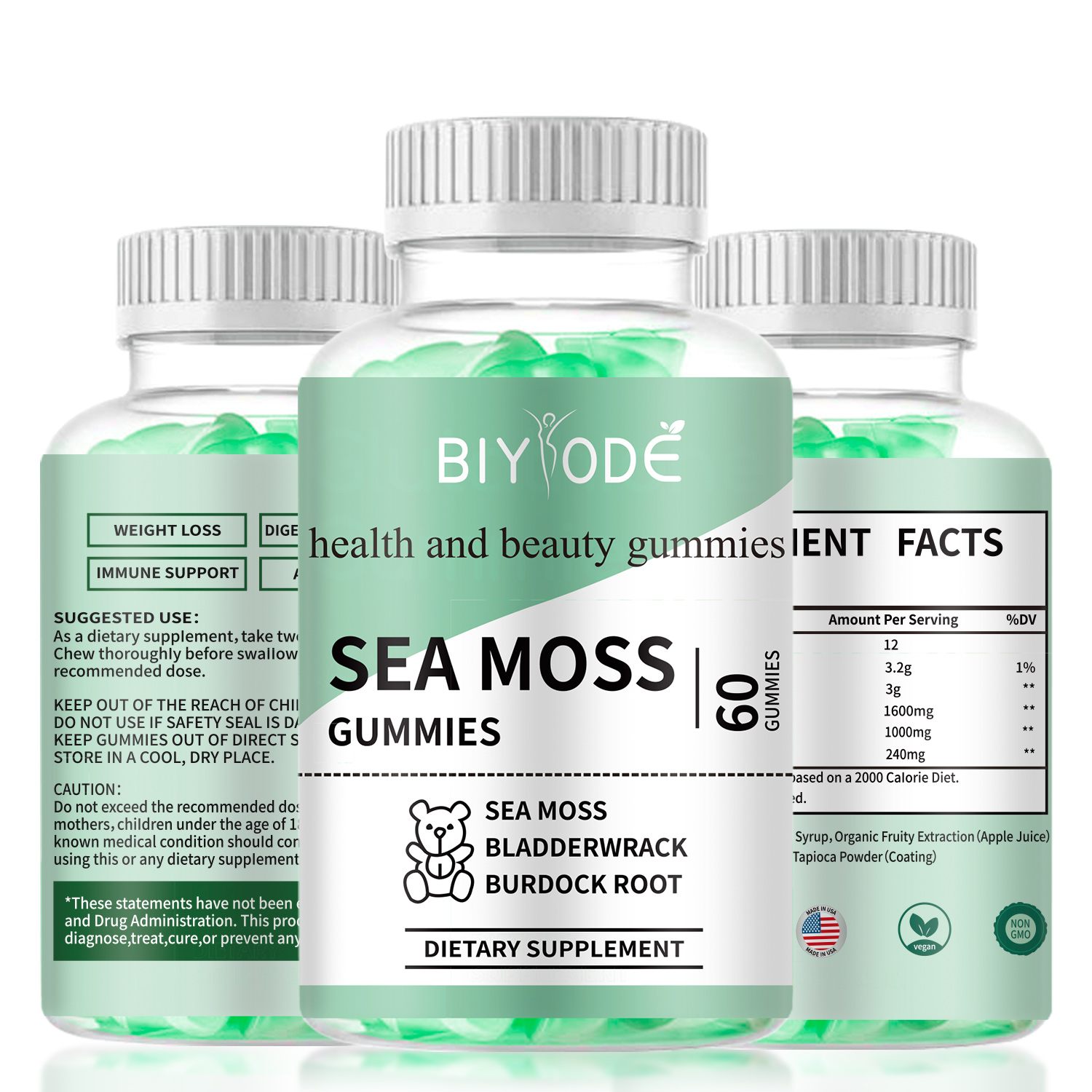 Halal Sugar Seamoss Gummy Free Professional Custom Private Label Organic Raw Irish Sea Moss Slimming Supplement Customized - Shop at LoveMi