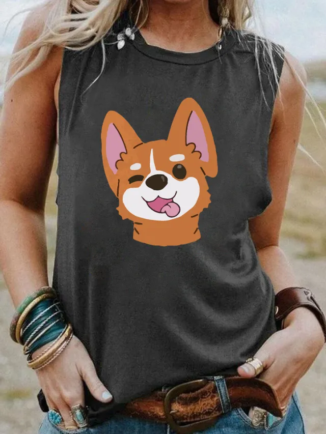 Street Loose Casual Sleeveless Vest Women Dark Grey - Shop at LoveMi
