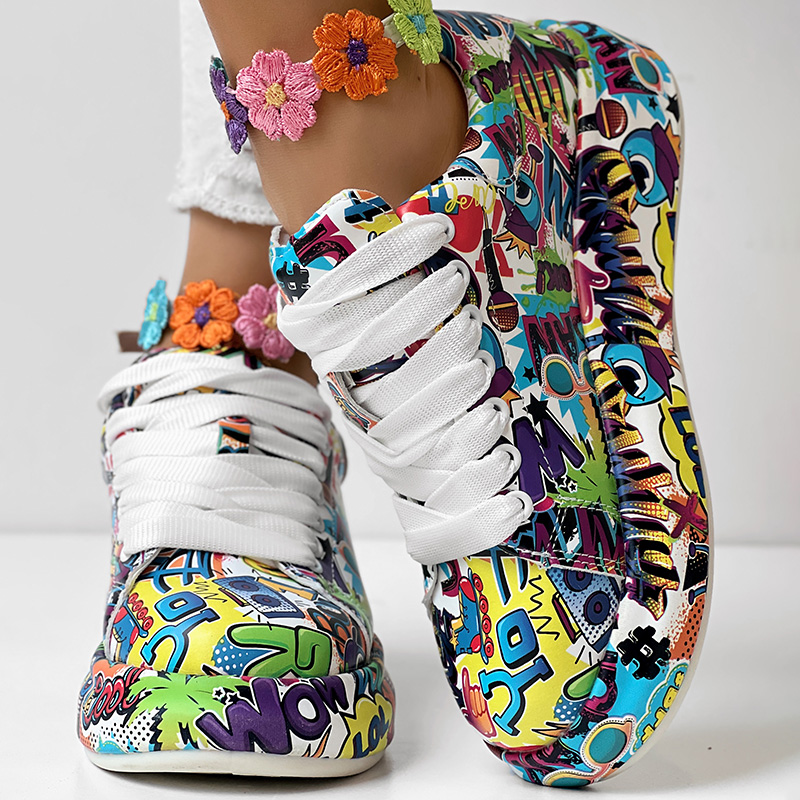 thick-sole lace-up sneakers