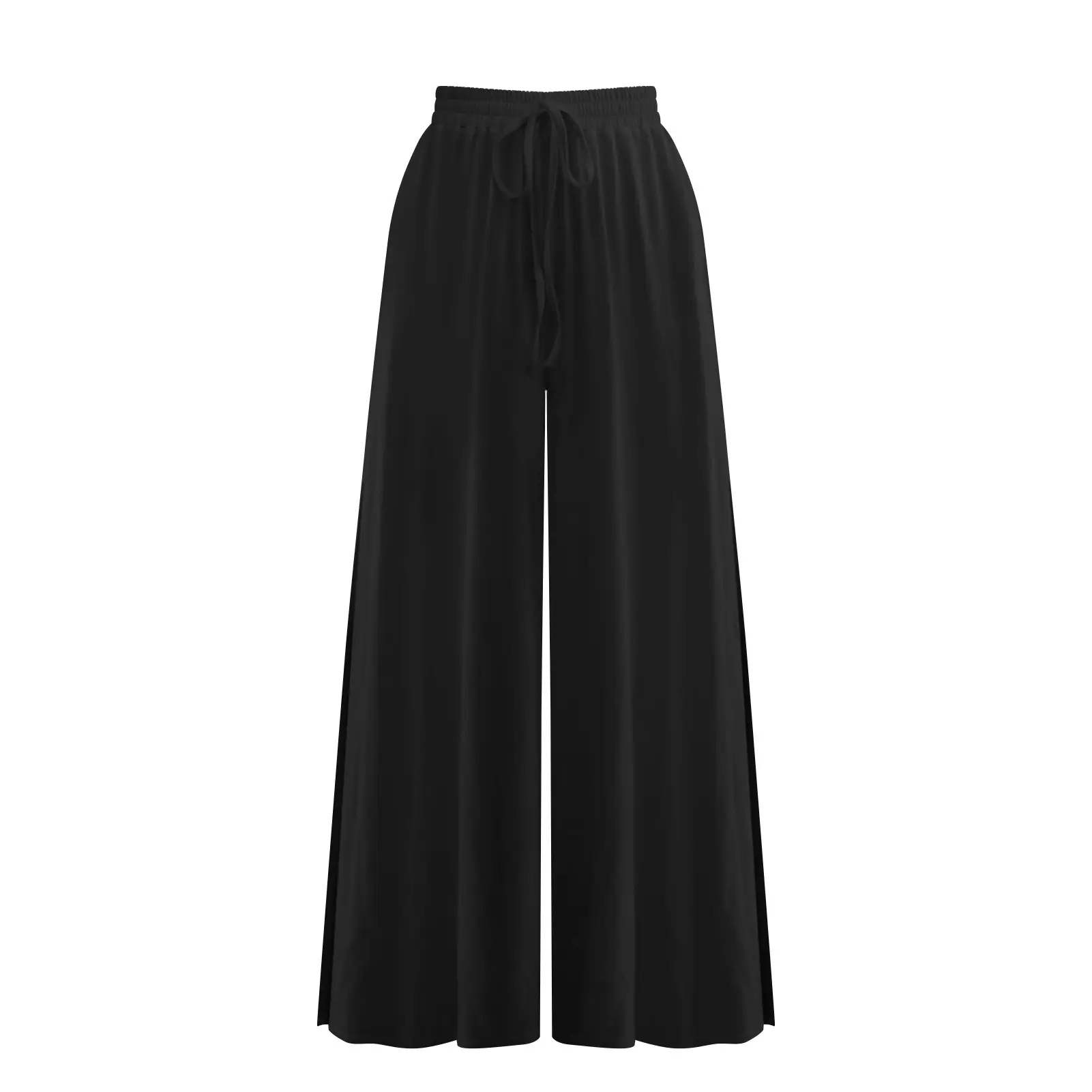 Women's Loose Fashion Drawstring Slit Casual Wide Leg Pants