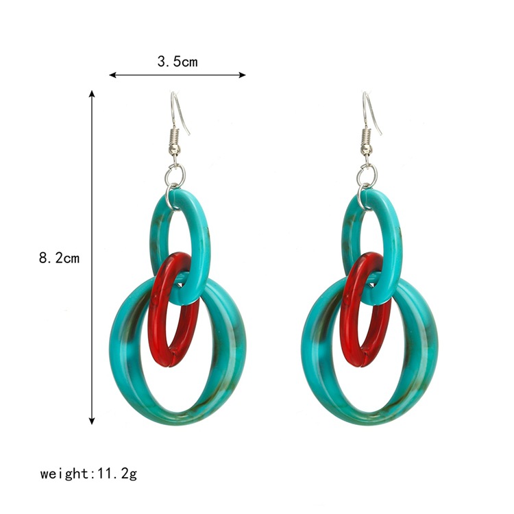 Title 14, Geometric Acrylic Hepburn Wind Color Bump Earrings