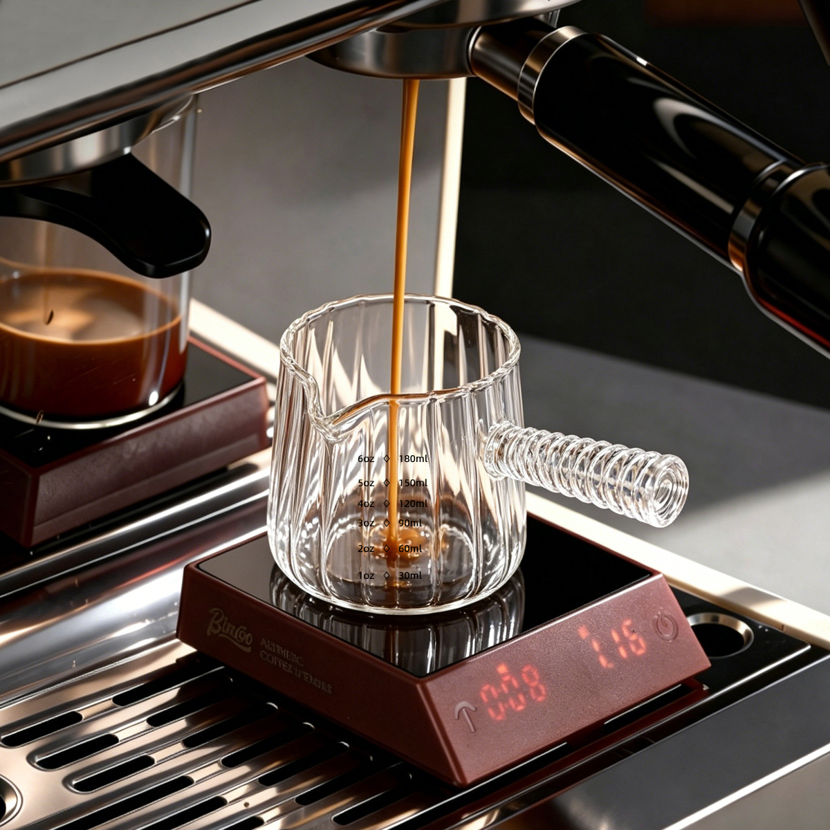 1 Pcs 180ml Mini Coffee Cup, Glass Milk Cup, Italian Coffee Cup With Glass Handle, Coffee Measuring Cup — foto 3