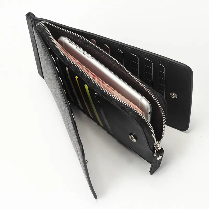 Multifunctional Mobile Phone Wallet with Zipper Compartment and Card Slots