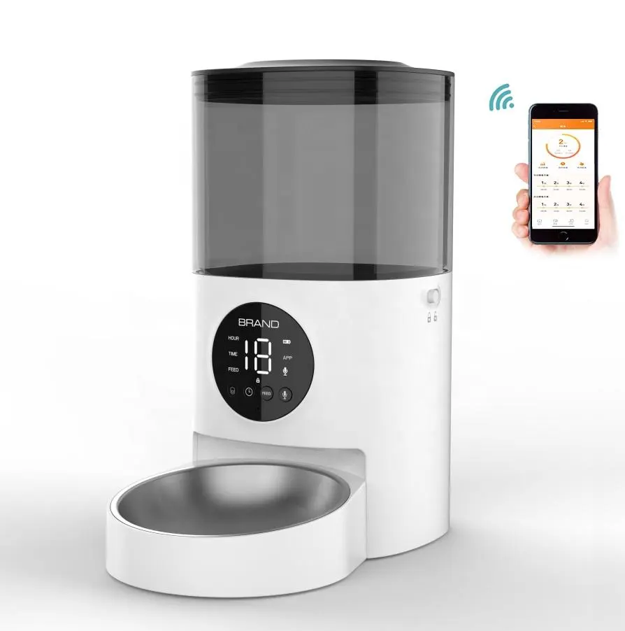 Automatic Pet Feeder WIFI Feeding Machine For Cats And Dogs - White