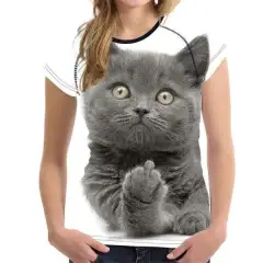 3D Digital Printing Cat Pattern Women's Fashion T-shirt - 20830Z010 - View 1