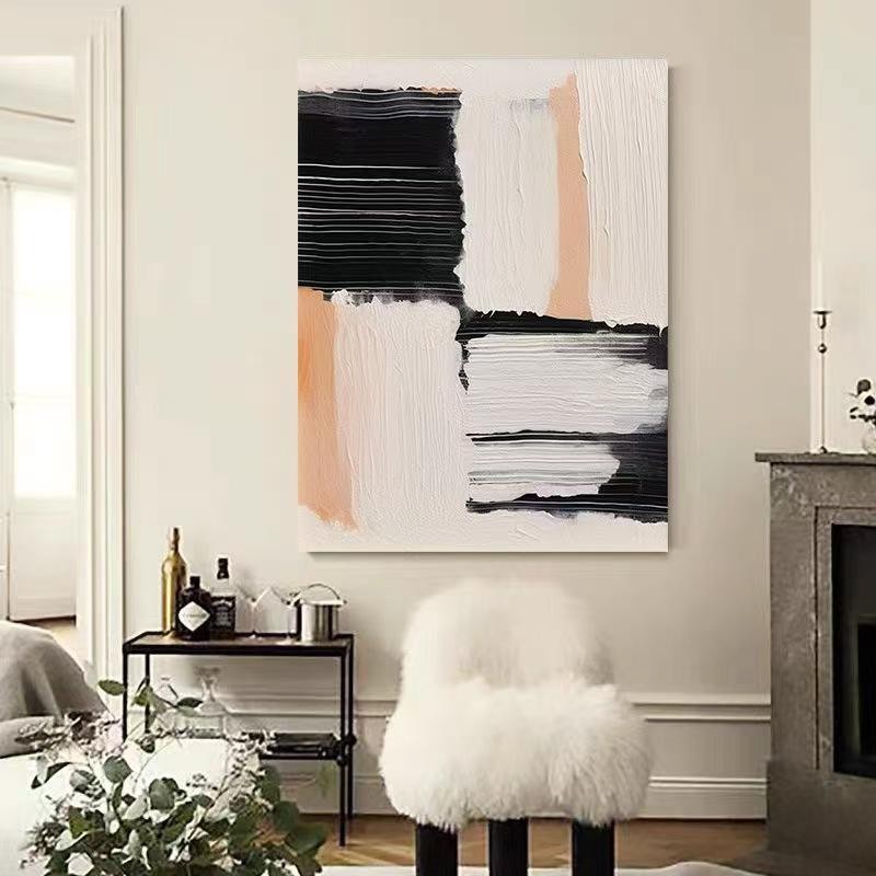 Hand Drawn Oil Painting Wabi Sabi Style Abstract Decorative Painting Modern Niche Art Abstract Texture For Living Room Home Decor Art No Framed 6