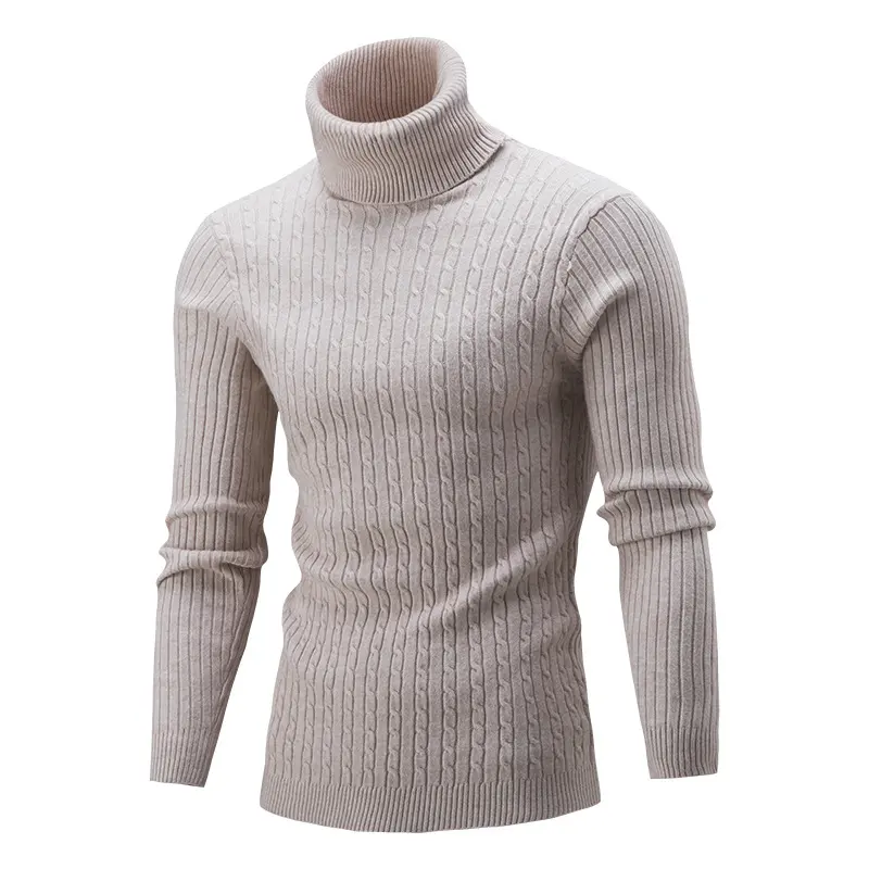 Sweater Twist Knit Slim-fit High Neck