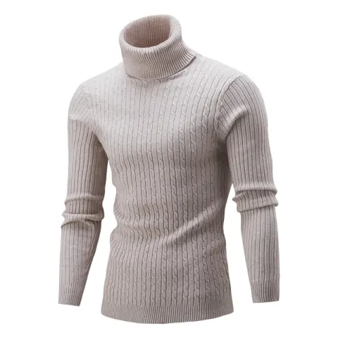 Sweater Twist Knit Slim-fit High Neck