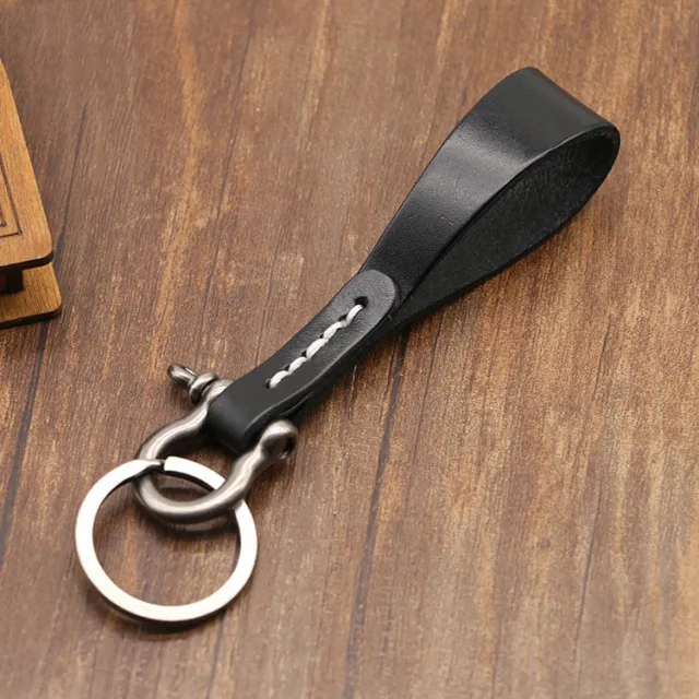 Leather Car Key Retro Copper colored Horseshoe Buckle Waist Pendant Ancient Silver Buckle - Shop at LoveMi