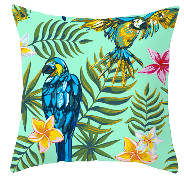 Title 22, Housse de coussin perroquet oiseau plantes trop...