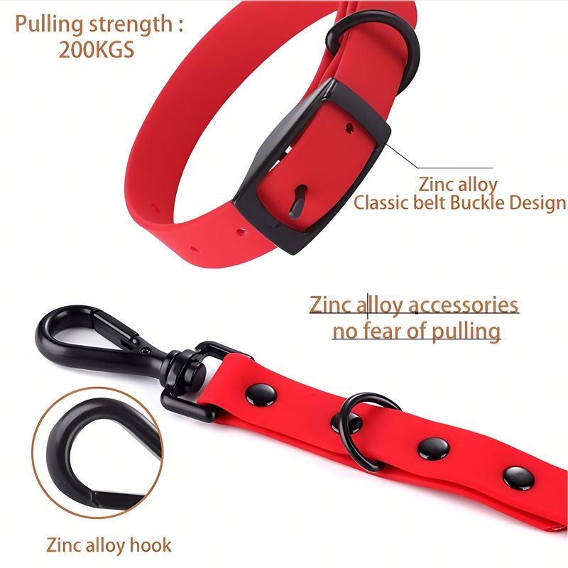 Pet Silicone Collar And Leash Set Comes With A Suitable For Small And Large Dogs, Waterproof And Easy To Clean — view 2 of 7
