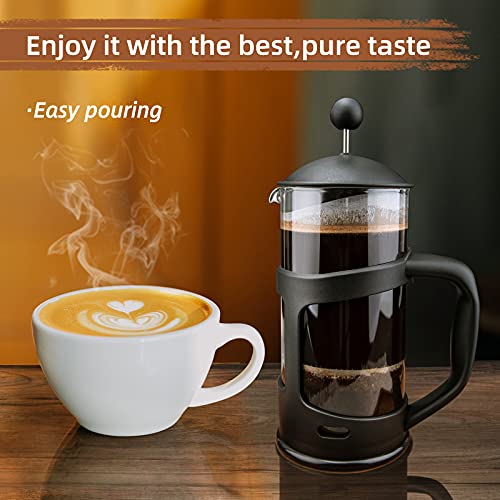 Mini French Press Coffee Maker 1 Cups, 12oz Coffee Press, Perfect For Coffee Lover Gifts Morning Coffee, Maximum Flavor Coffee Brewer With Stainless Steel Filter, 350ml - Small