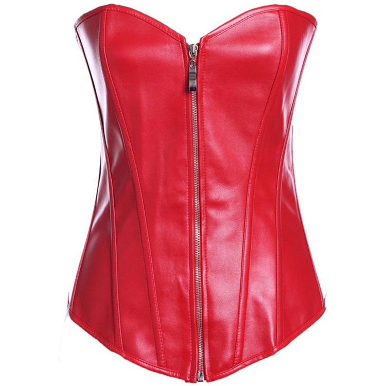 Title 8, Poly Urethane Leather Court Corset Zip Tight Co...