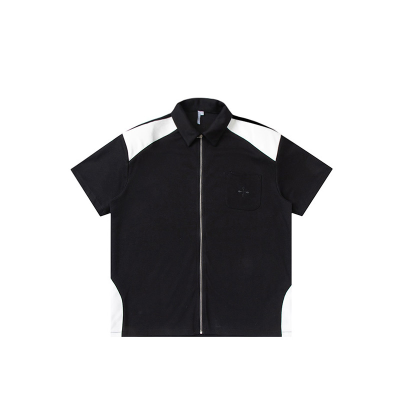 Men's Embroidered Loose Zip Lapel Cardigan