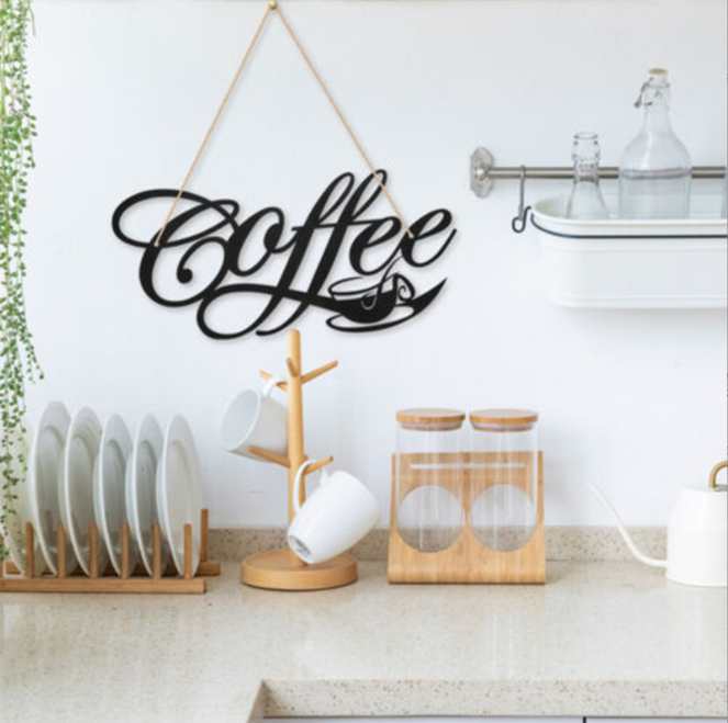 Title 6, Metal Coffee Cup Wall Hanging Decoration, Iron ...