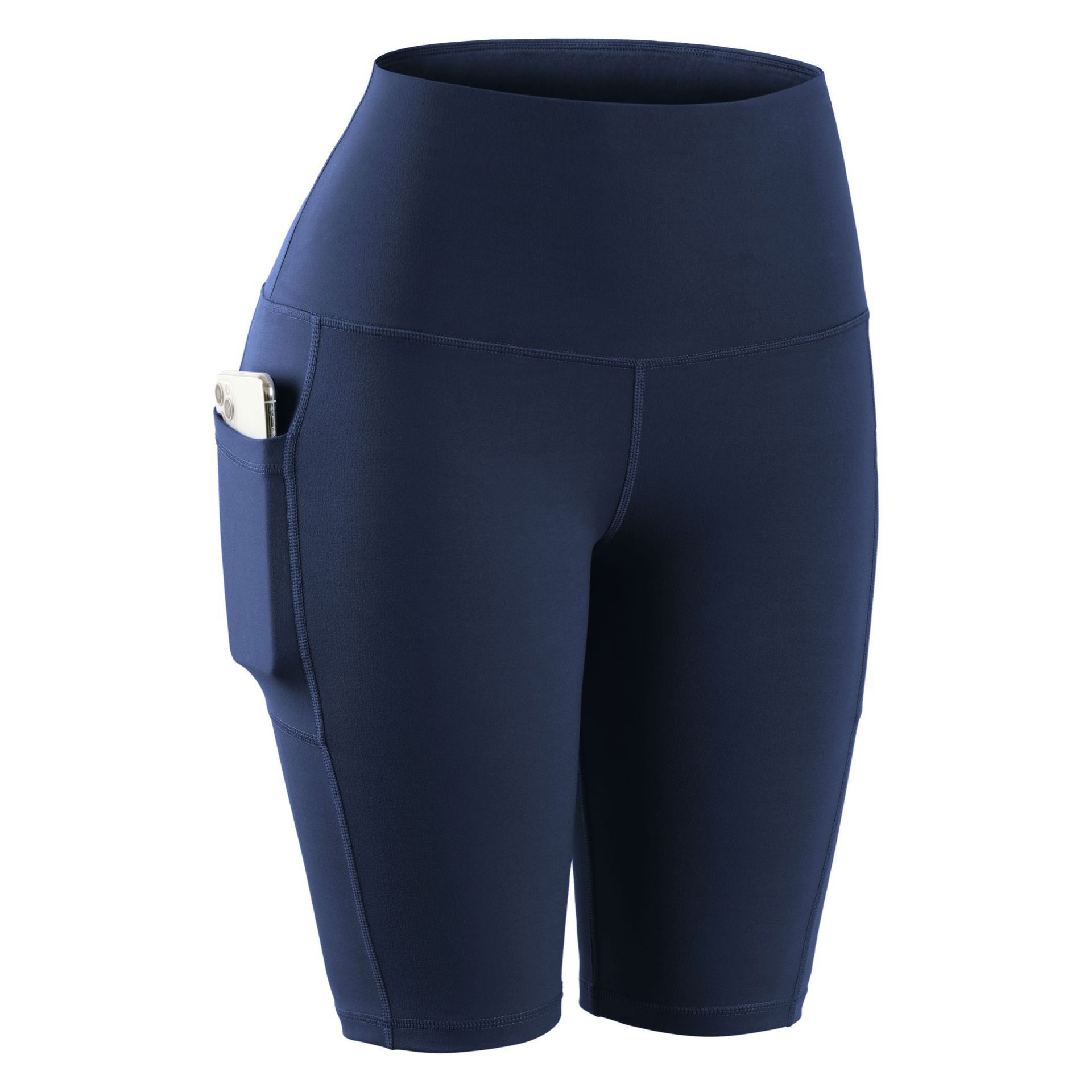 Nude Fabric High Waist Tight-fitting Side Pocket Yoga Pants Sanded Running Fitness Sports Shorts