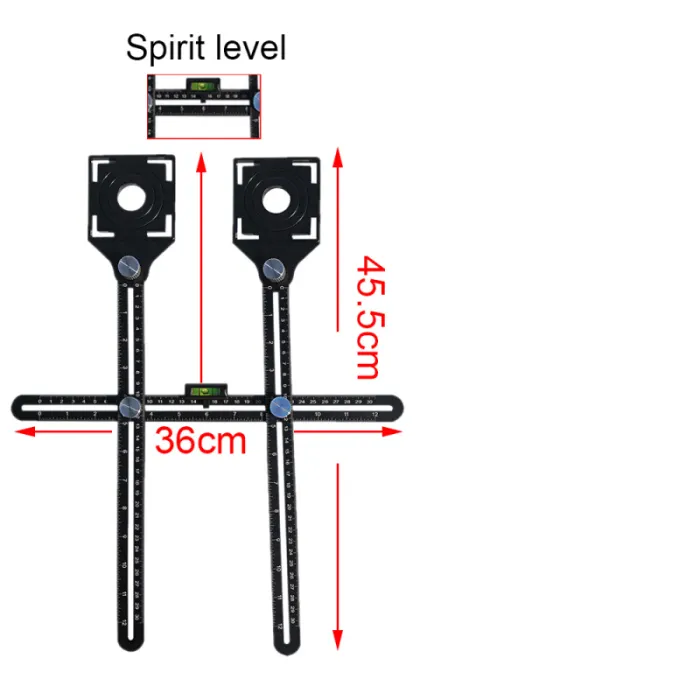 6-Fold Multi-Angle Measuring Ruler, Aluminum Template Tool for Tile, Flooring and Hole Layout - detail photo 11