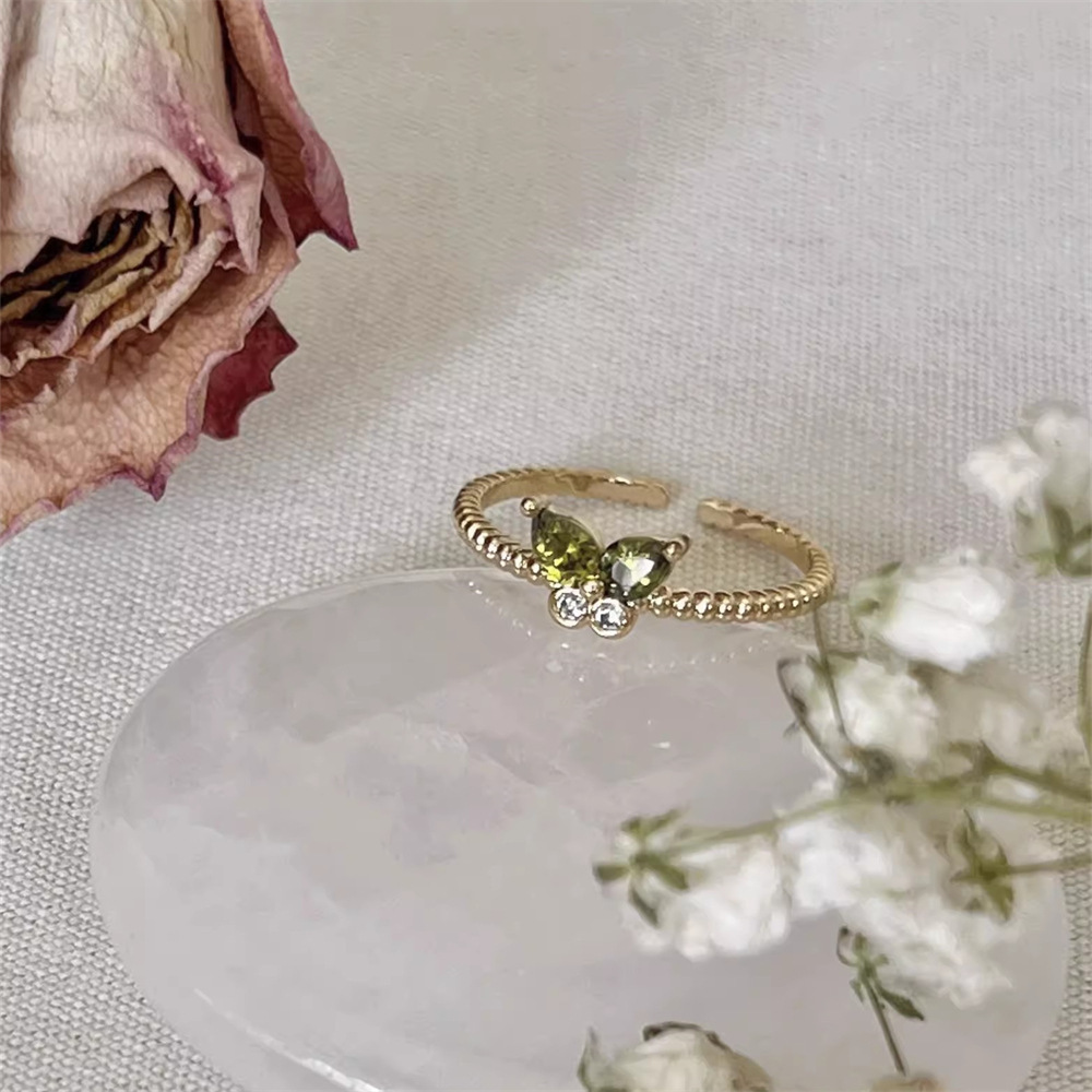 Purple Enamel Butterfly Ring, Niche Luxe Design, Fade Resistant Versatile Women Jewelry