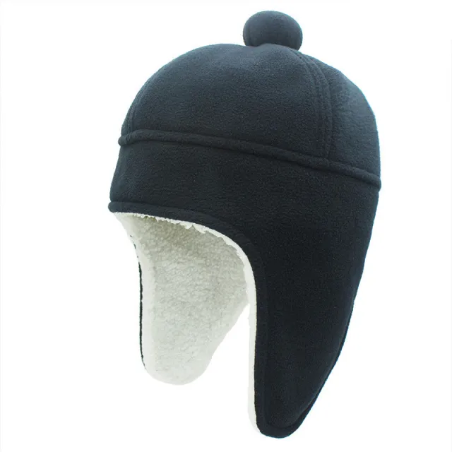 Faux Lamb Wool Cold Hat Autumn And Winter Ear Protection Dark Blue - Shop at LoveMi