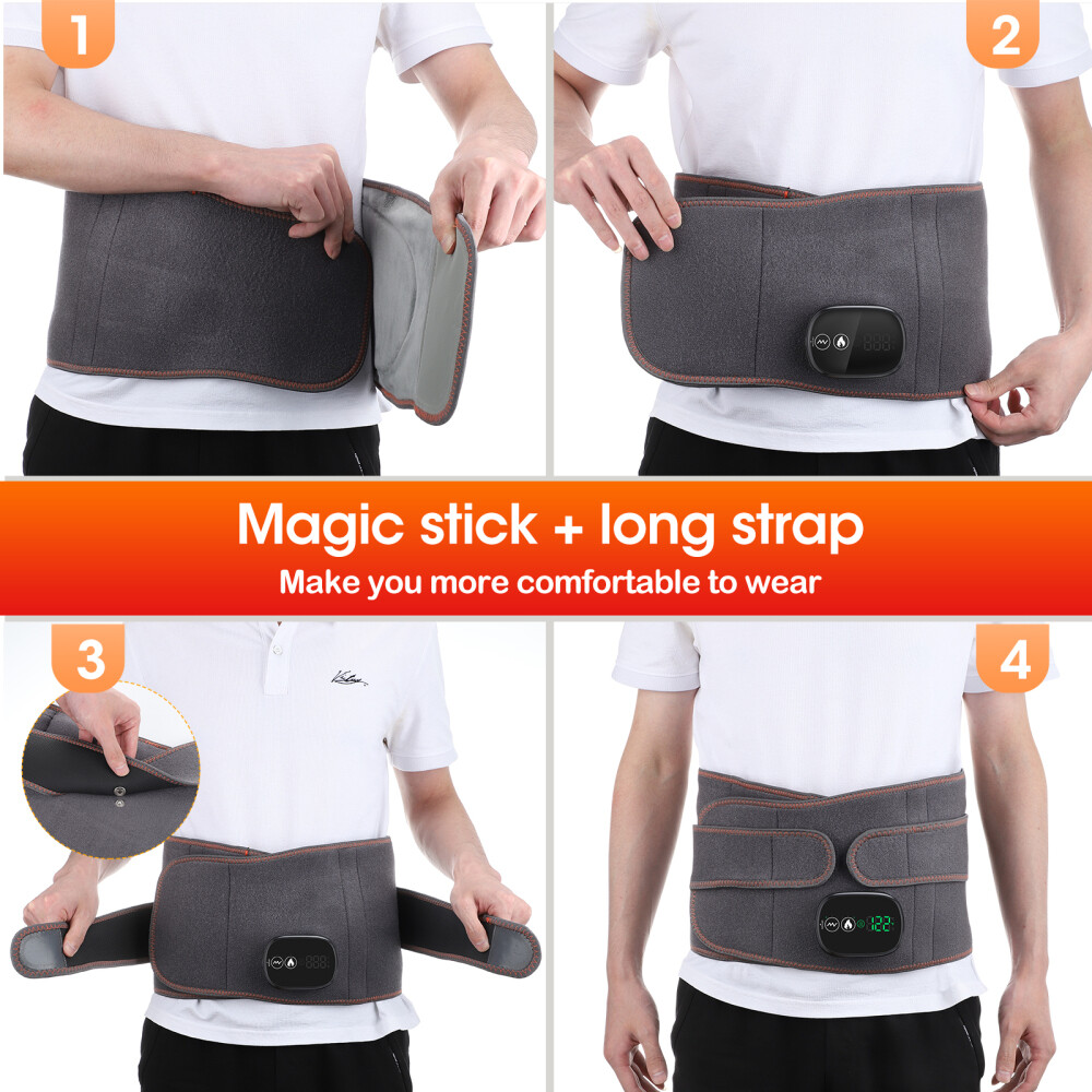 Electric Infrared Heated Waist Belt Vibration Massage For Lower Back Pain Relief — image 11