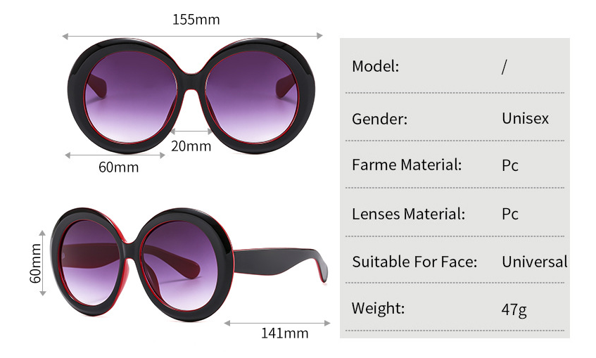 Title 1, Fashion Sunglasses Oversized Frame Round Large