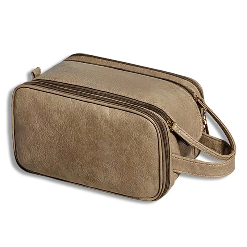 Travel Toiletry Bag For Women Men, Large Travel Toiletry Organiser Makeup Bag, Hanging Cosmetic Bag Kit Leather Skin Care Waterproof Shaving Bag - ...
