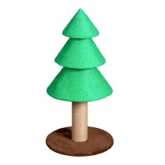 31.5in Christmas Tree Cat Scratcher, Cat Scratching Post For Indoor Cats, Large Sisal Cat Scratching Tree Cat Scratch Tower, Green - Green - View 1