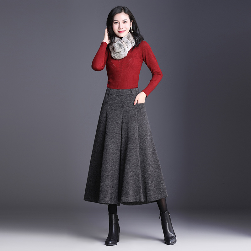 Autumn And Winter New Woolen Trousers Cropped Trousers