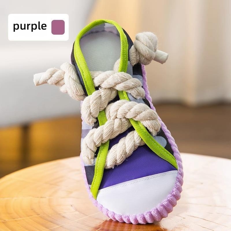 Dog Toys Shoes Pet Cotton Rope Slippers Sound Making Toys Teeth Cleaning Built-in BB Airbag Round Ball Bell Various