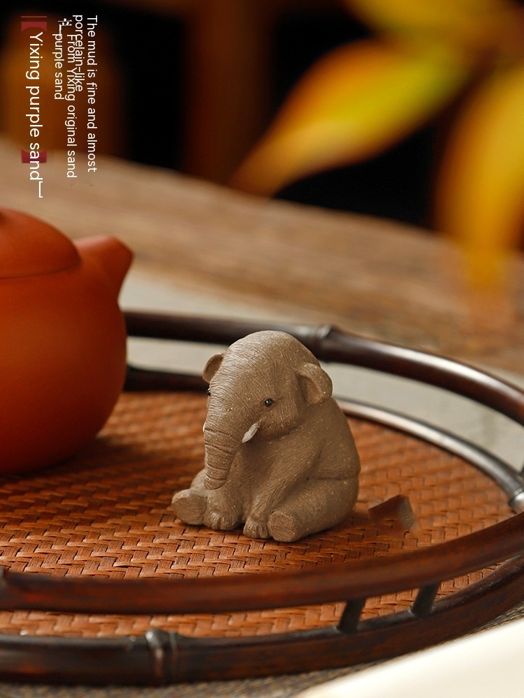 Title 6, Replica Elephant Tea Ornaments Purple Sand Supp...