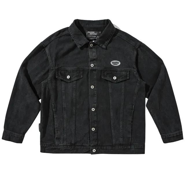 Men's All match Casual Retro Denim Jacket Black - Shop at LoveMi
