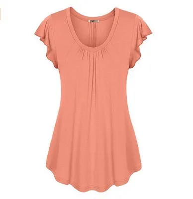 Women Dress Ladies Short Sleeves Shirts Plus Size 6xl Orange - Shop at LoveMi