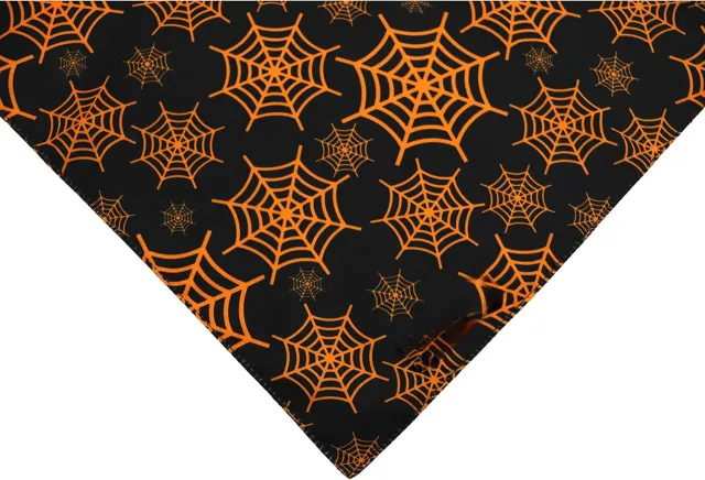 Halloween Dog Bandanas Pumpkin And Spider Web Bibs Triangle Reversible Fall Pet Scarf Premium Durable Fabric Adjustable Fit Black - Shop at LoveMi