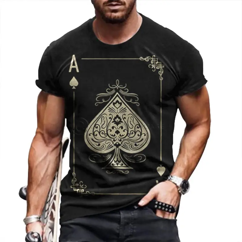 European And American Men's New Printed Round Neck T-shirt