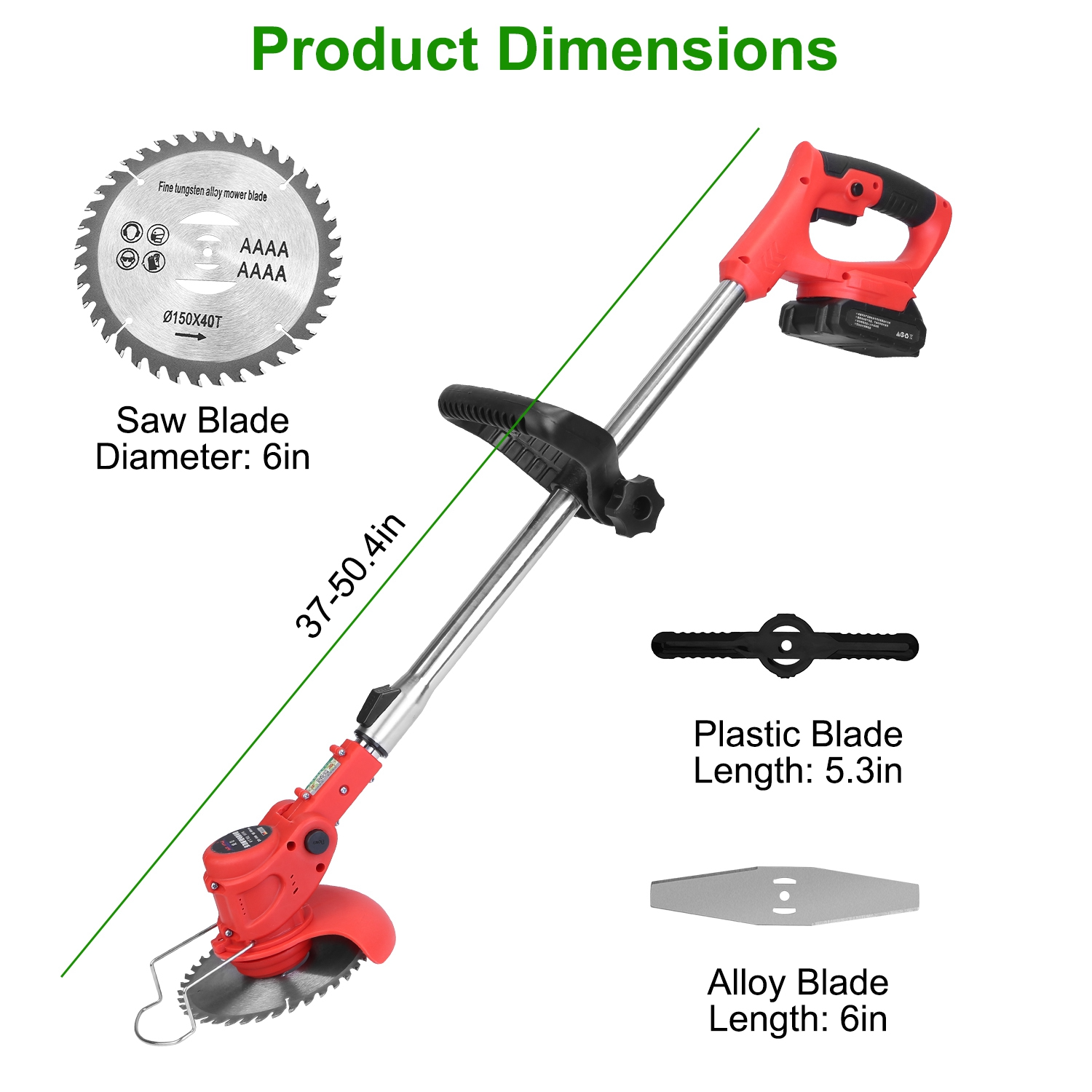 Grass trimmer accessories blades batteries and protective equipment