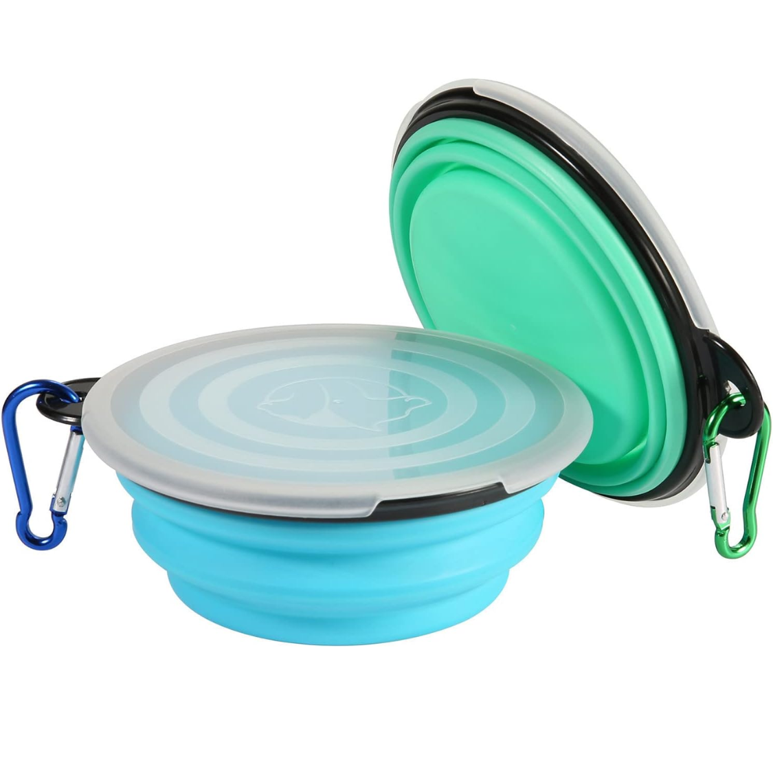Bol pliable avec couvercles, paquet de 2 bols de voyage pour chien – Image 4