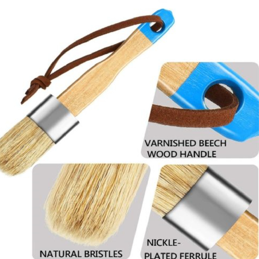 Title 2, Beech Handle Round Paint Brush 3-piece set. Per...