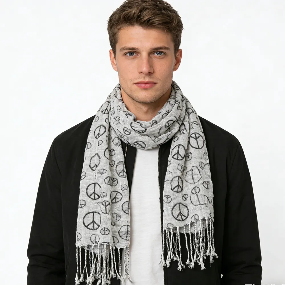 Geometric Pattern Black White Scarf, makes Bold