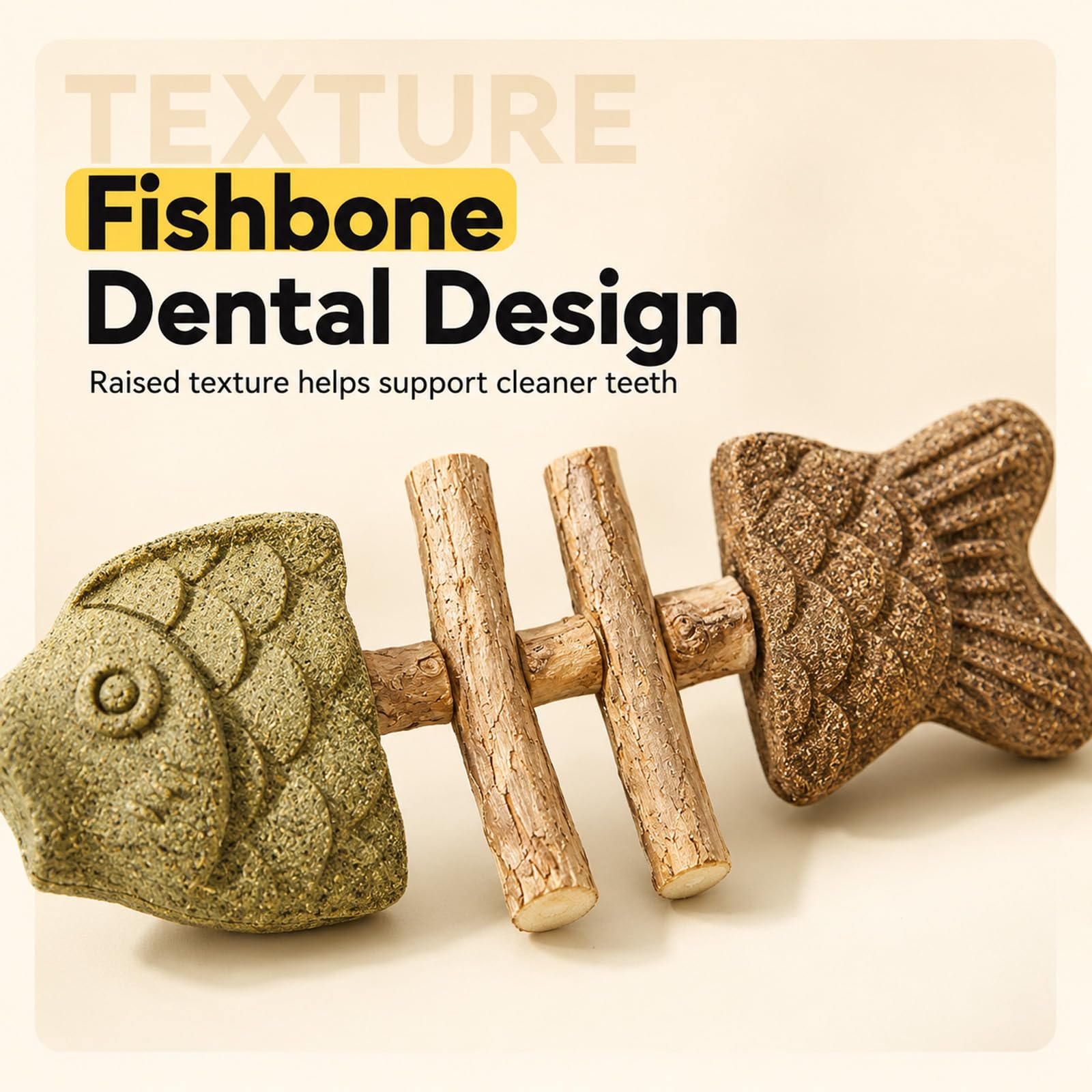 Catnip & Silvervine Fishbone Chew