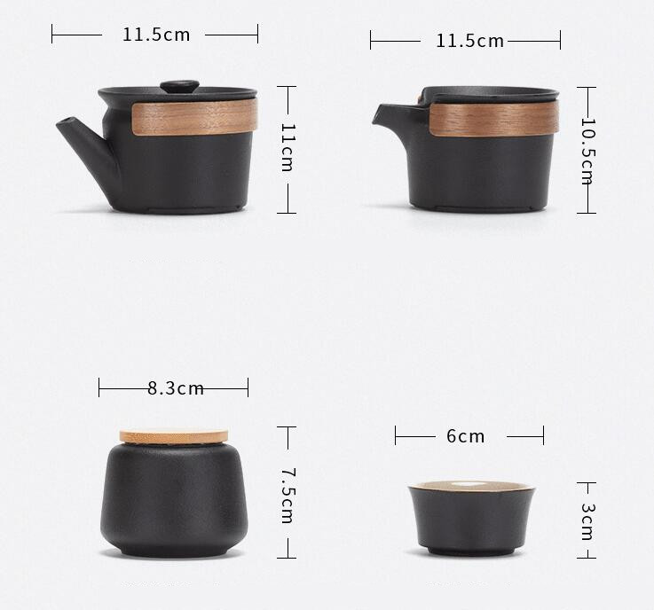 Portable Travel Tea Set size