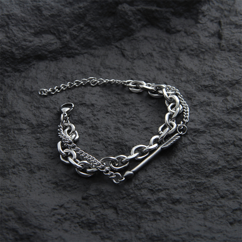 Arrow Double Layer Bracelet Men's High-end Niche Hip-hop