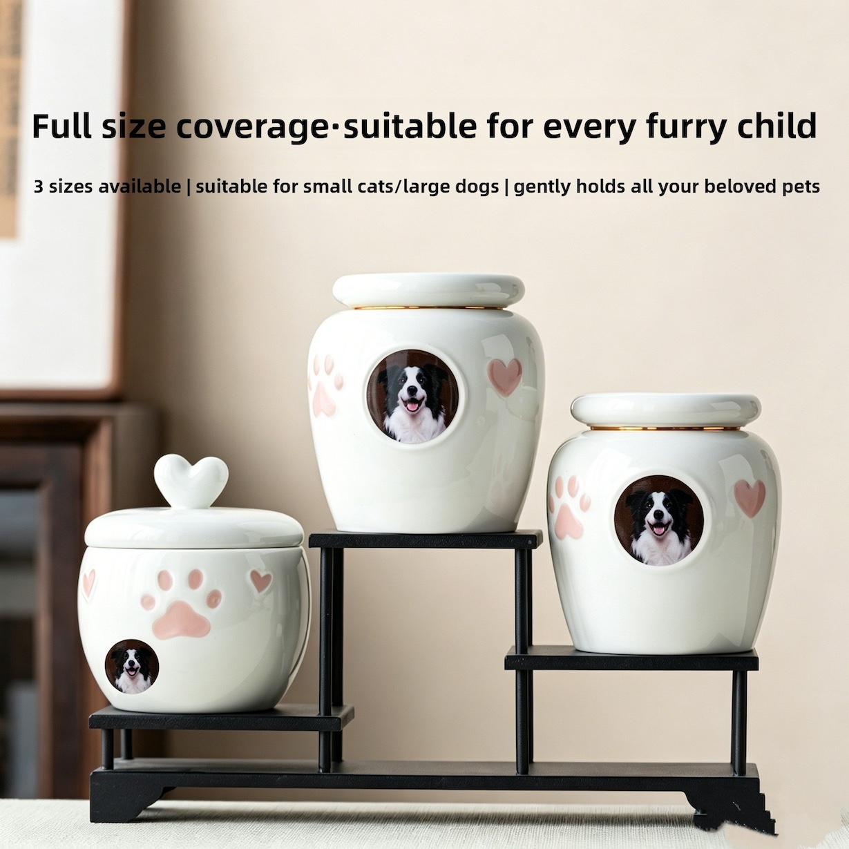 Light Luxury Ceramic Jar For Ashes Collection As A Souvenir For Deceased Cats And Dogs Pets