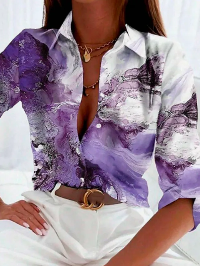 Women's Spring Summer Long Sleeve Casual Shirt Multicolour - Shop at LoveMi