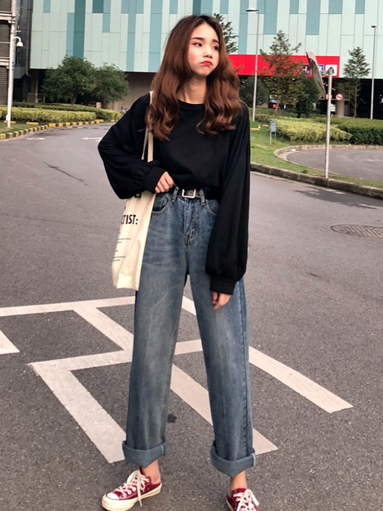 Ladies Small Retro High Waist Wide Leg Thin Daddy Pants