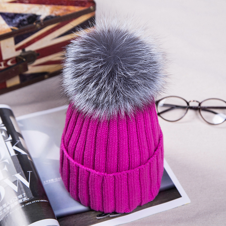 Title 1, Big fox fur ball wool hat