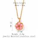 Stainless Steel Multi-colored Dripping Oil Flower Pendant Necklace Earrings view 6