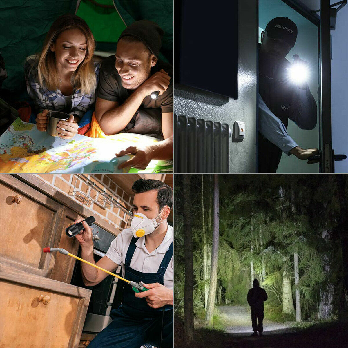 2 X 120000000LM Super Bright Flashlight LED Powerful Rechargeable Torch Zoomable — image 7
